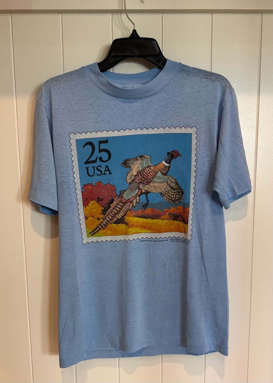Vintage 1989 United States Postal Service Pheasant Stamp T-Shirt